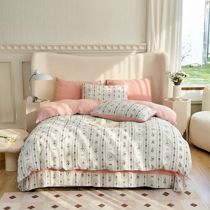 91家纺网 家纺一手货源 找家纺 （总）梦莱斯 2024新款提花泡泡棉四件套