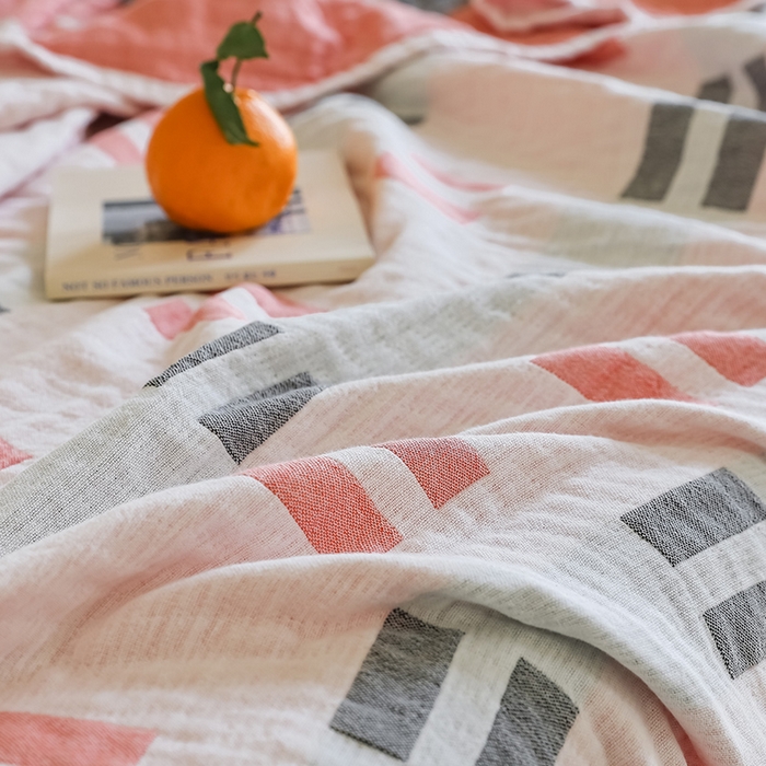 91家纺网 家纺一手货源 找家纺 朴尔 2024新款西部民族风全棉三层纱布毛巾被 莫利