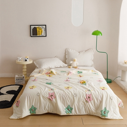 91家纺网 家纺一手货源 找家纺 优被业 2024新款针织棉大豆纤维被 幸运星