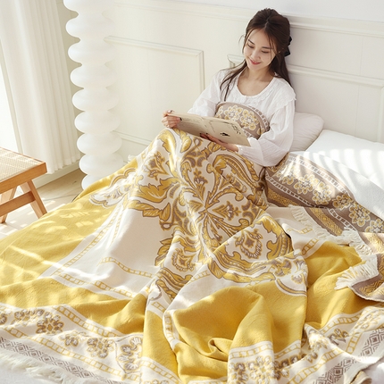 91家纺网 家纺一手货源 找家纺 （总）朴尔 2024新款基拉尼风流苏花边全棉纱布毛巾被