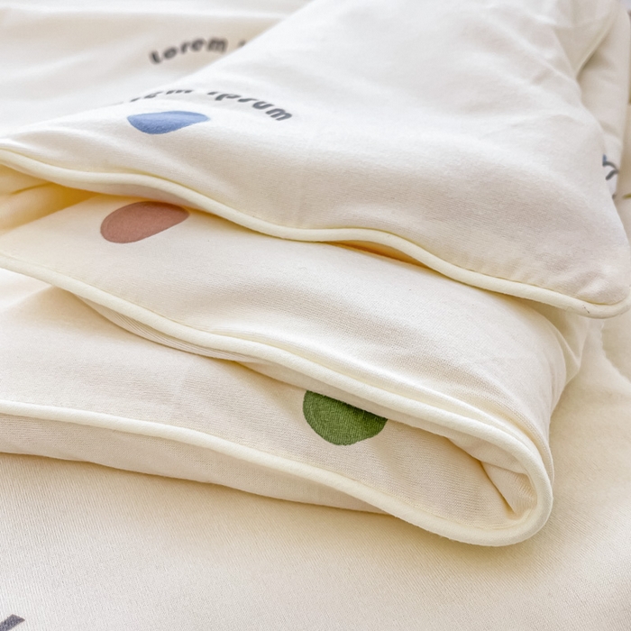 91家纺网 家纺一手货源 找家纺 眠优居 2024新款A类针织棉大豆纤维夏被 波点猫咪