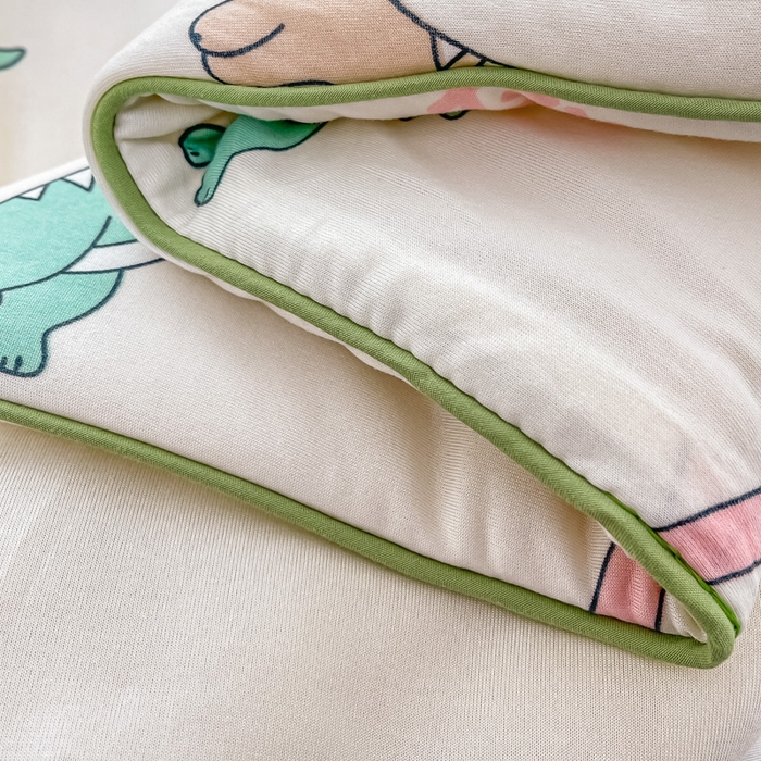 91家纺网 家纺一手货源 找家纺 眠优居 2024新款A类针织棉大豆纤维夏被 恐龙家族