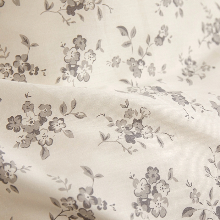 91家纺网 家纺一手货源 找家纺 一米阳光 2024新款小清新AB版全棉四件套 沁园-灰