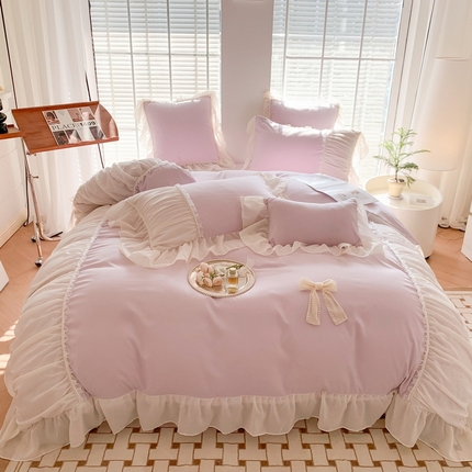 91家纺网 家纺一手货源 找家纺 （总）吾欢心 2025新款糯小棉四件套-爱茉莉珍珠