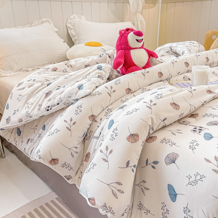 91家纺网 家纺一手货源 找家纺 眠优居 2024新款A类针织棉大豆纤维夏被 春意盎然