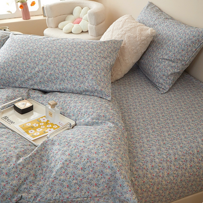 91家纺网 家纺一手货源 找家纺 （总）一米阳光 2024新款小清新AB版全棉四件套