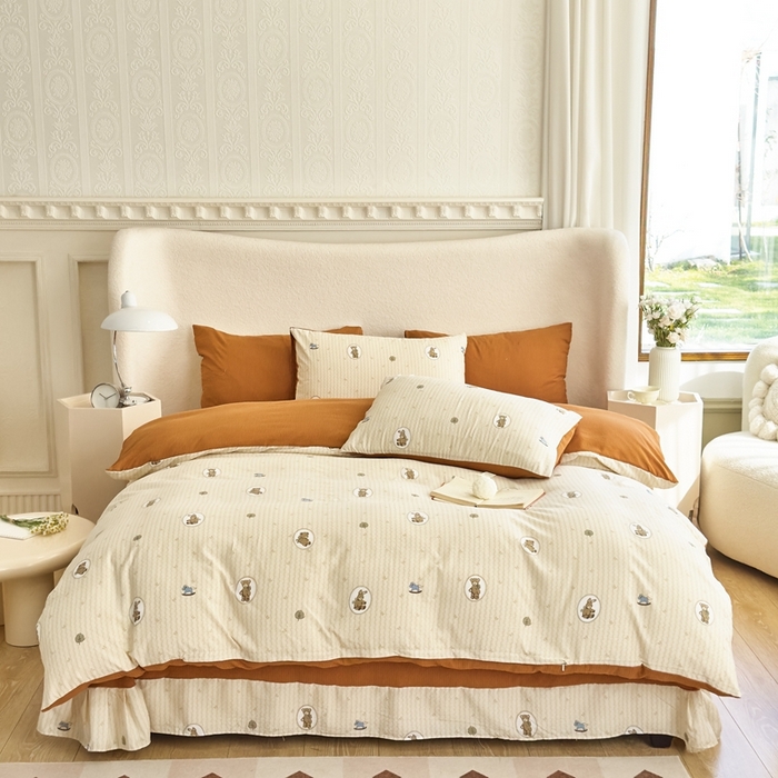 91家纺网 家纺一手货源 找家纺 梦莱斯 2024新款提花泡泡棉四件套 萝莉