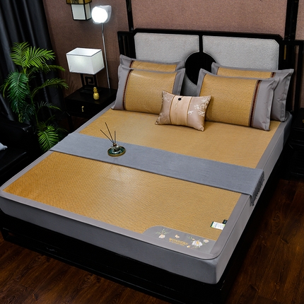 91家纺网 家纺一手货源 找家纺 （总）2024新款绣球花开-冰藤双面席系列（床笠款）凉席藤席冰丝席乳胶席