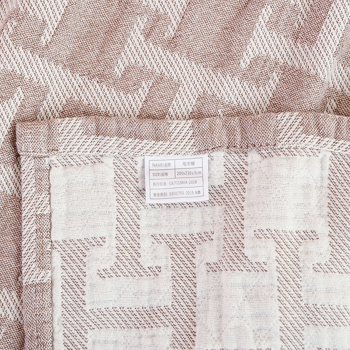 91家纺网 家纺一手货源 找家纺 朴尔 2024新款伯尔尼风格全棉加厚三层纱布毛巾被 邂逅之恋-咖