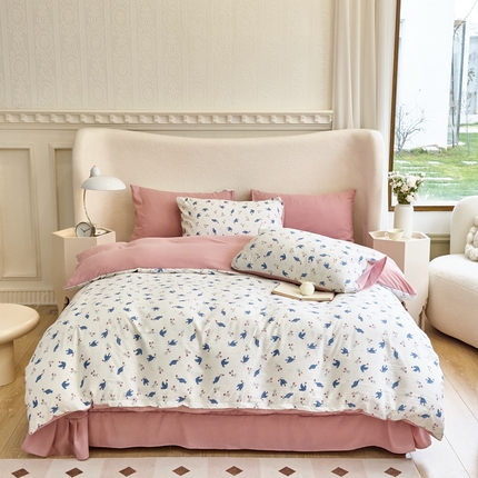 91家纺网 家纺一手货源 找家纺 （总）梦莱斯 2024新款提花泡泡棉四件套