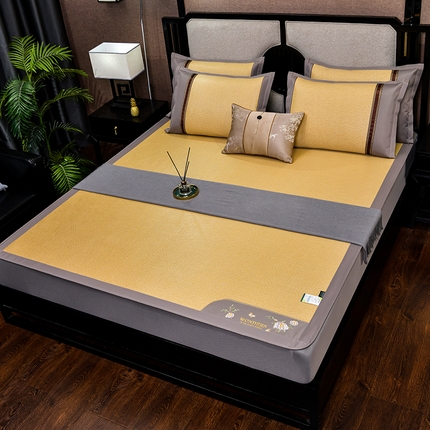 91家纺网 家纺一手货源 找家纺 （总）2024新款绣球花开-冰藤双面席系列（床笠款）凉席藤席冰丝席乳胶席