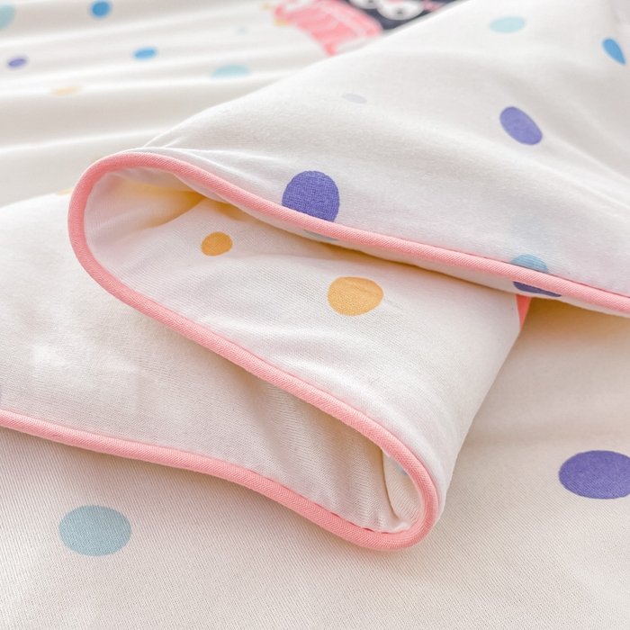 91家纺网 家纺一手货源 找家纺 眠优居 2024新款A类针织棉大豆纤维夏被 波点水母