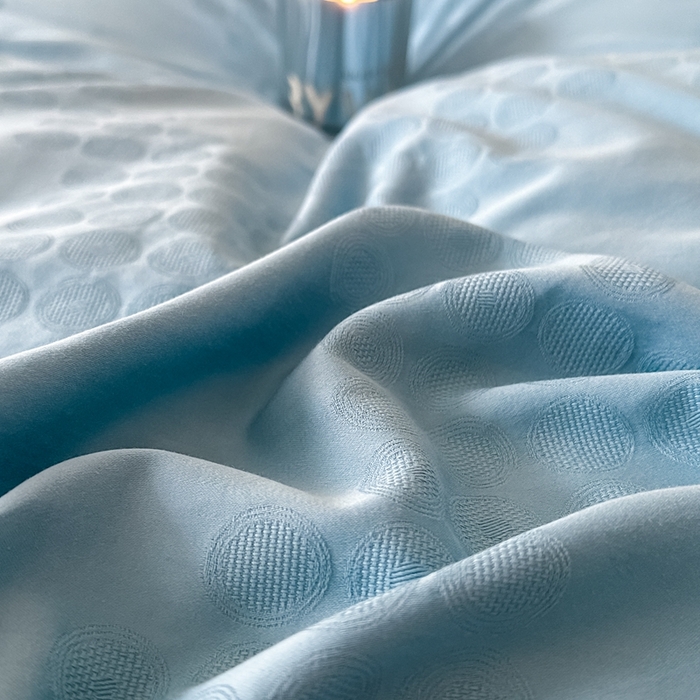 91家纺网 家纺一手货源 找家纺 玖弘 2024新款染色提花系列四件套 古韵 梵高蓝