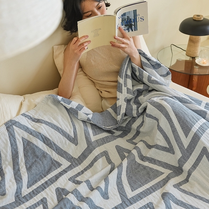 91家纺网 家纺一手货源 找家纺 （总）朴尔 2024新款西部民族风全棉三层纱布毛巾被