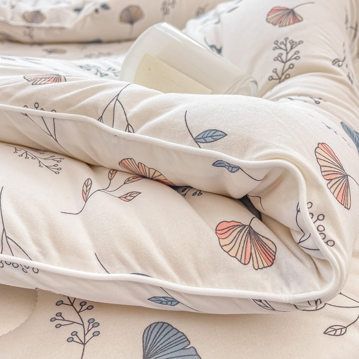 91家纺网 家纺一手货源 找家纺 眠优居 2024新款A类针织棉大豆纤维夏被 春意盎然