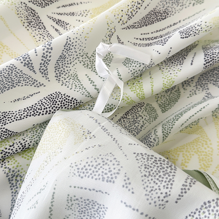 91家纺网 家纺一手货源 找家纺 娇逸家居 2025新款50支莱赛尔数码印花宽边拼角天丝四件套（可搭配同系列夏被和床盖） 春分