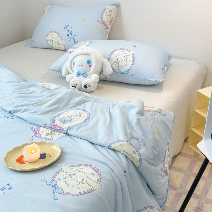 91家纺网 家纺一手货源 找家纺 木堇家居 2024新款三丽欧A类针织棉10%大豆纤维嵌绳款夏被 玉桂狗