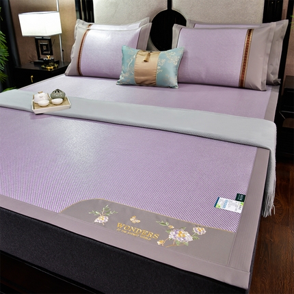 小牛席业 2024新款绣球花开冰藤双面席 绣球花开-冰藤浅紫