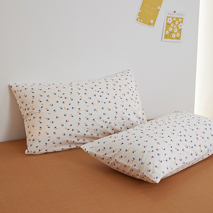 91家纺网 家纺一手货源 找家纺 一米阳光 2024新款小清新AB版全棉四件套 月半点点