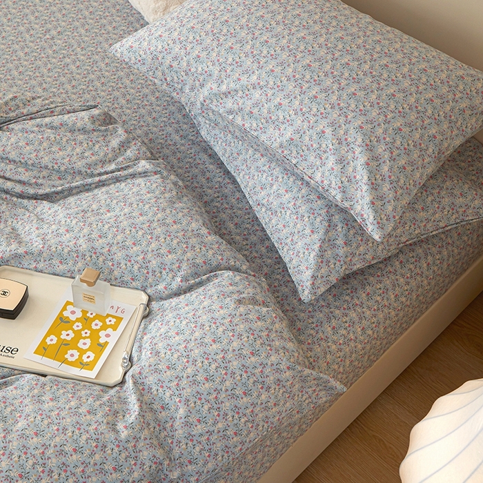 91家纺网 家纺一手货源 找家纺 一米阳光 2024新款小清新AB版全棉四件套 贝尔兰