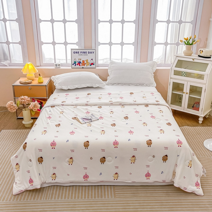 91家纺网 家纺一手货源 找家纺 眠优居 2024新款A类针织棉大豆纤维夏被 冰激凌