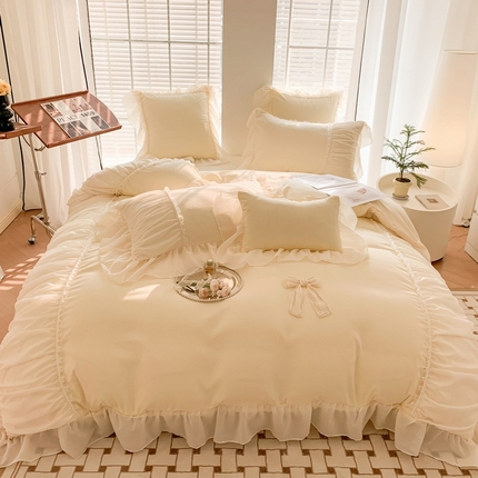 91家纺网 家纺一手货源 找家纺 （总）吾欢心 2025新款糯小棉四件套-爱茉莉珍珠