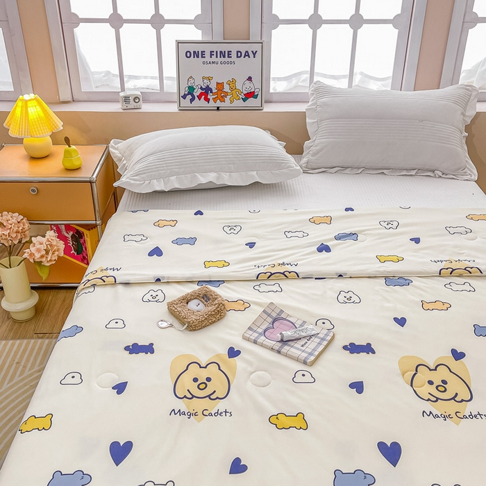 91家纺网 家纺一手货源 找家纺 眠优居 2024新款A类针织棉大豆纤维夏被 魔法狗