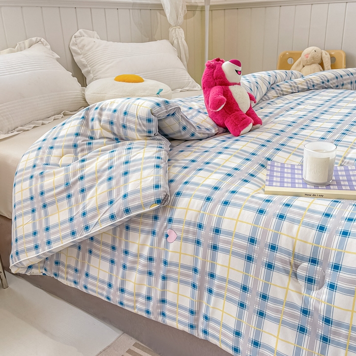 91家纺网 家纺一手货源 找家纺 眠优居 2024新款A类针织棉大豆纤维夏被 熊兔伙伴