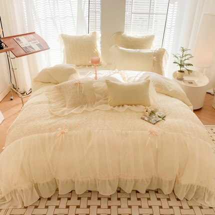 91家纺网 家纺一手货源 找家纺 吾欢心 2025新款糯小棉四件套-戴安娜 戴安娜黄