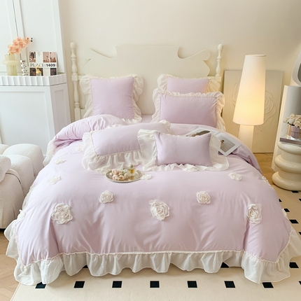 91家纺网 家纺一手货源 找家纺 （总）吾欢心 2025新款糯小棉四件套-伊莉莎