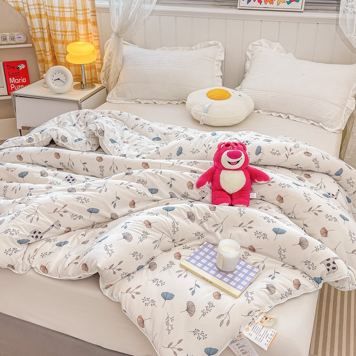 91家纺网 家纺一手货源 找家纺 眠优居 2024新款A类针织棉大豆纤维夏被 春意盎然