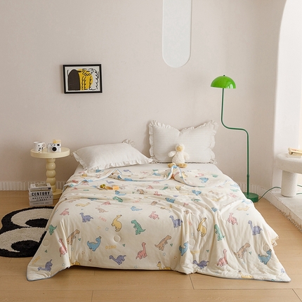 91家纺网 家纺一手货源 找家纺 优被业 2024新款针织棉大豆纤维被 侏罗纪