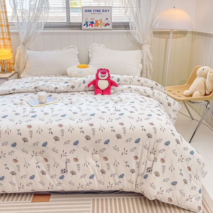 91家纺网 家纺一手货源 找家纺 眠优居 2024新款A类针织棉大豆纤维夏被 春意盎然