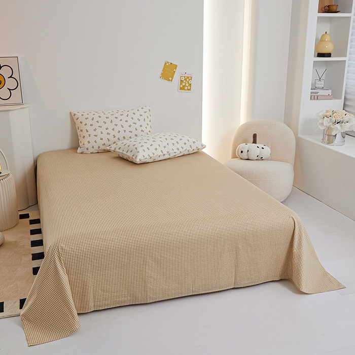 91家纺网 家纺一手货源 找家纺 一米阳光 2024新款小清新AB版全棉四件套 萌萌宠