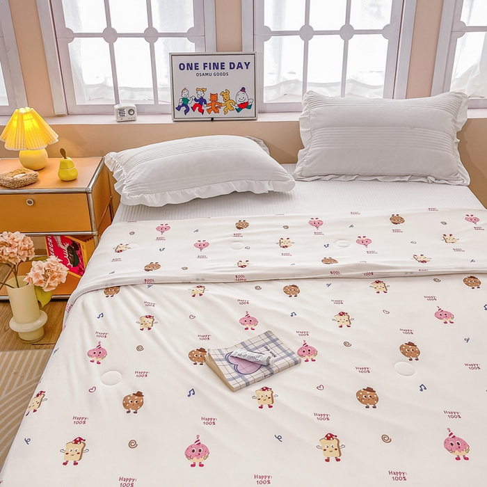 91家纺网 家纺一手货源 找家纺 眠优居 2024新款A类针织棉大豆纤维夏被 冰激凌