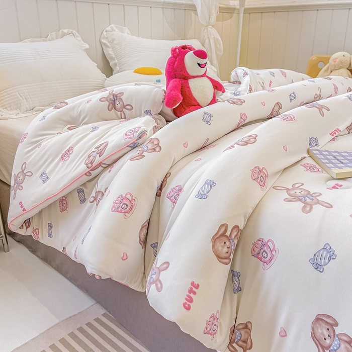 91家纺网 家纺一手货源 找家纺 眠优居 2024新款A类针织棉大豆纤维夏被 魔法小兔