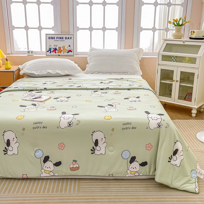 91家纺网 家纺一手货源 找家纺 眠优居 2024新款A类针织棉大豆纤维夏被 帕恰狗 