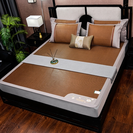 91家纺网 家纺一手货源 找家纺 （总）2024新款绣球花开-冰藤双面席系列（床笠款）凉席藤席冰丝席乳胶席