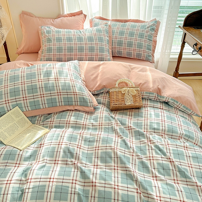 91家纺网 家纺一手货源 找家纺 卡普二店 2024新款A类水洗棉麻四件套 伯格