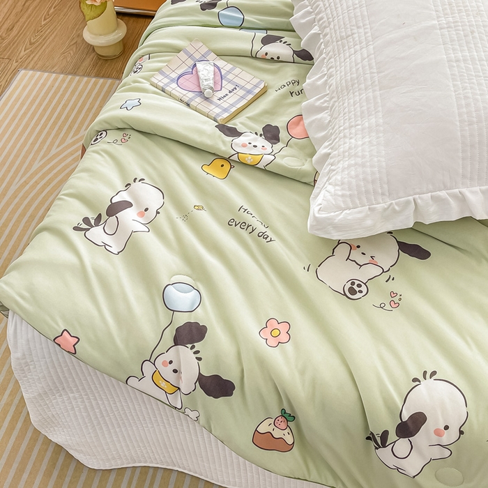 91家纺网 家纺一手货源 找家纺 眠优居 2024新款A类针织棉大豆纤维夏被 帕恰狗 