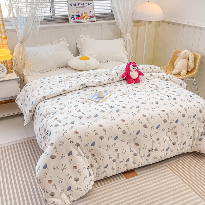 91家纺网 家纺一手货源 找家纺 眠优居 2024新款A类针织棉大豆纤维夏被 春意盎然