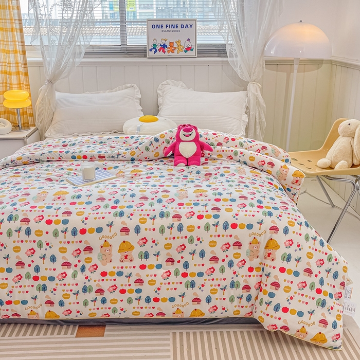 91家纺网 家纺一手货源 找家纺 眠优居 2024新款A类针织棉大豆纤维夏被 春游