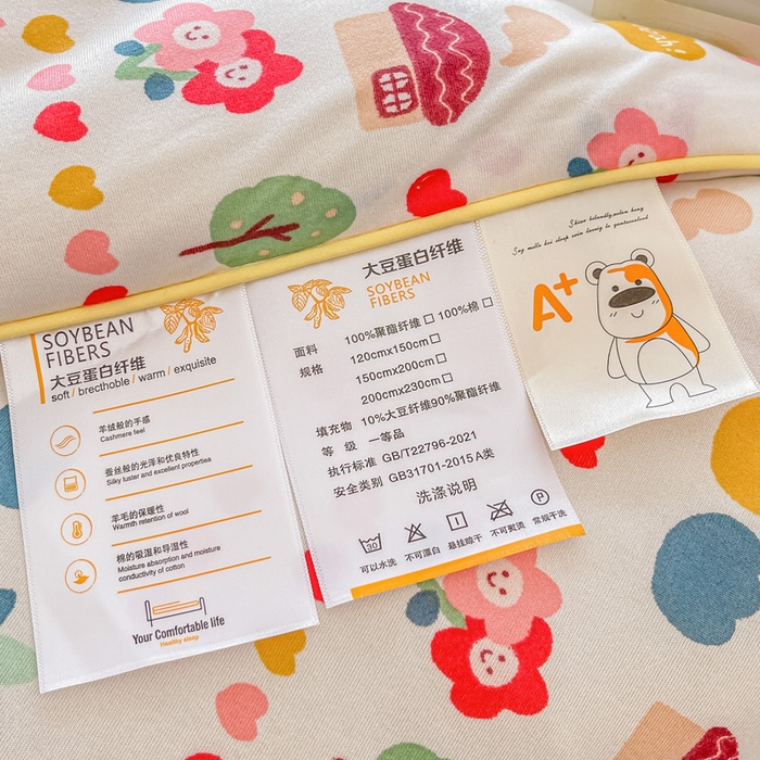 91家纺网 家纺一手货源 找家纺 眠优居 2024新款A类针织棉大豆纤维夏被 春游