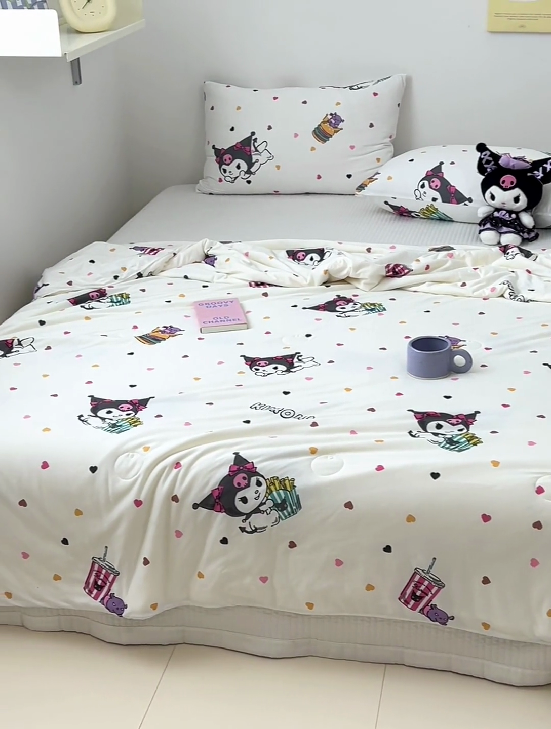 91家纺网 家纺一手货源 找家纺 木堇家居 2024新款三丽欧A类针织棉10%大豆纤维嵌绳款夏被 薯条库洛米