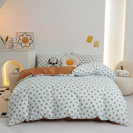 91家纺网 家纺一手货源 找家纺 （总）一米阳光 2024新款小清新AB版全棉四件套