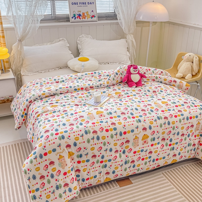 91家纺网 家纺一手货源 找家纺 眠优居 2024新款A类针织棉大豆纤维夏被 春游