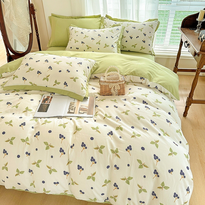 91家纺网 家纺一手货源 找家纺 卡普二店 2024新款A类水洗棉麻四件套 桑葚情怀