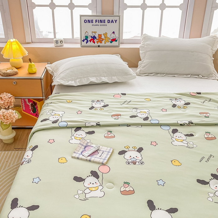 91家纺网 家纺一手货源 找家纺 眠优居 2024新款A类针织棉大豆纤维夏被 帕恰狗 