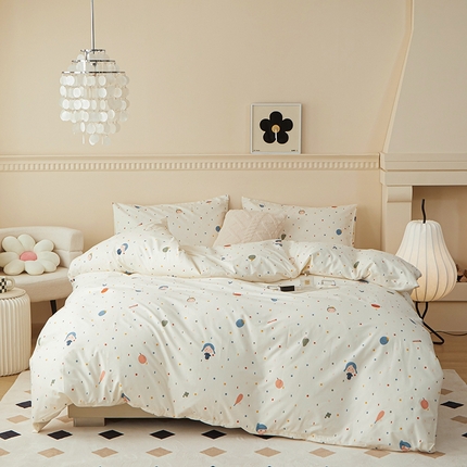 91家纺网 家纺一手货源 找家纺 （总）一米阳光 2024新款小清新AB版全棉四件套