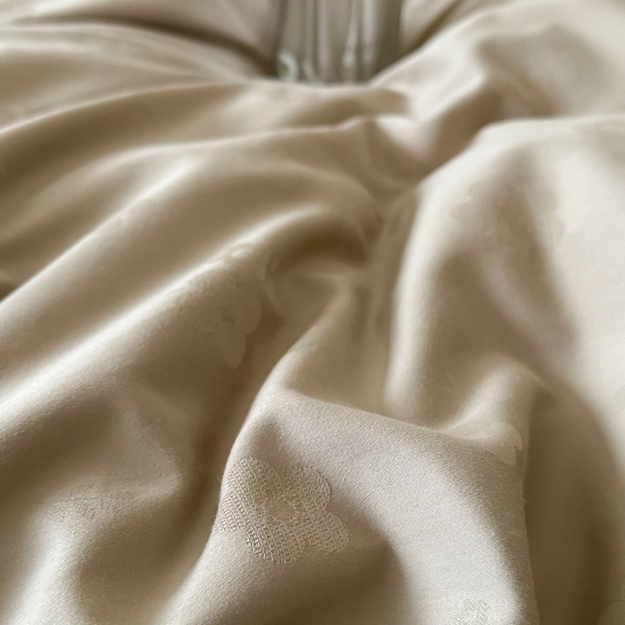 91家纺网 家纺一手货源 找家纺 玖弘 2024新款染色提花系列四件套 繁花 香槟色